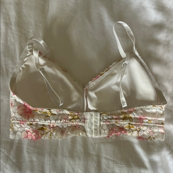 Laura Ashley Floral Lace Bralette - Pink and White - Picture 2 of 5